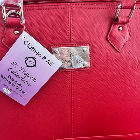 Joy Mangano Vibrant Red Travel Bag Set - Picture 2 of 6